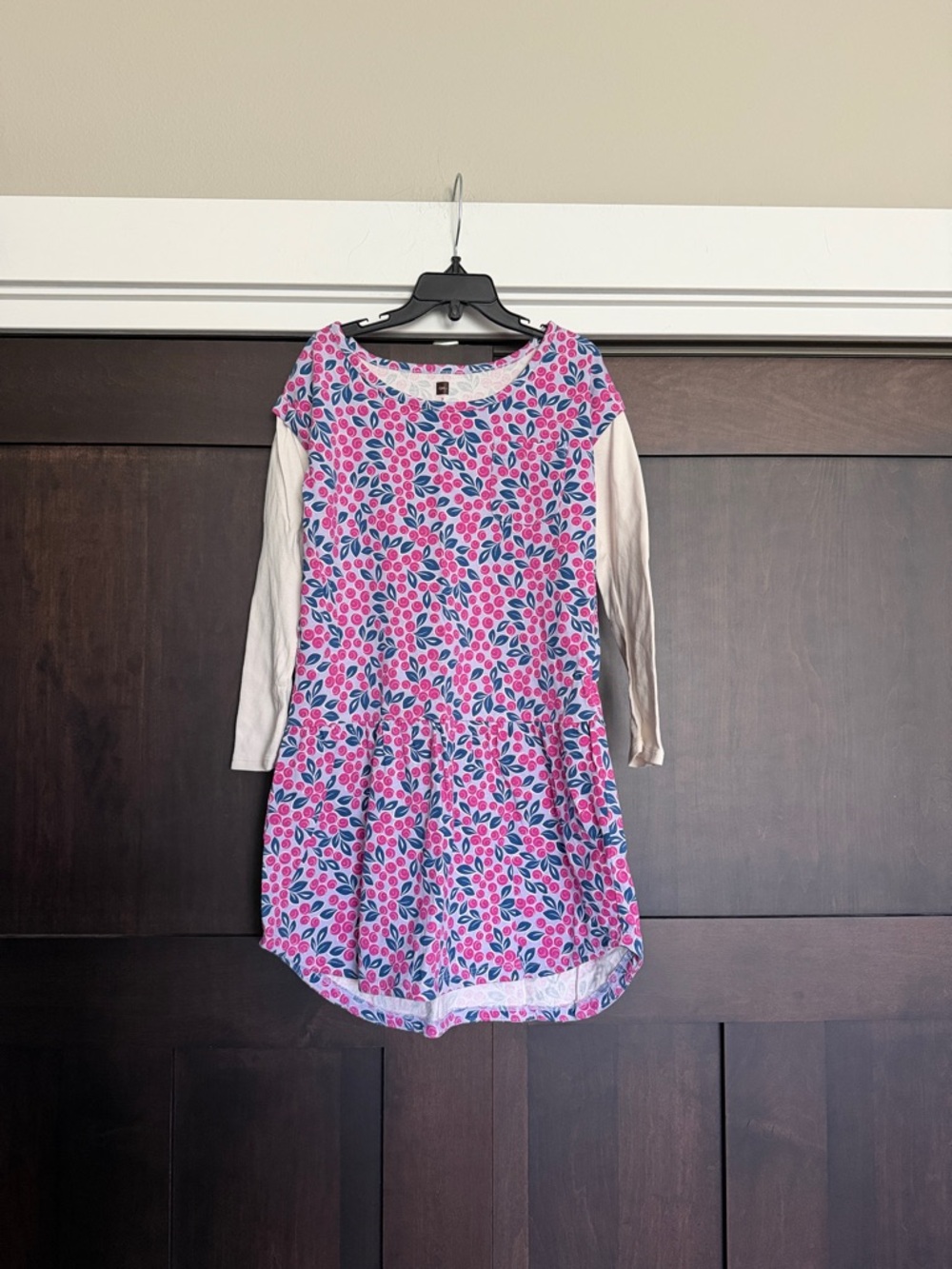Tea Collection Girls Pocket Long Sleeve Floral Dress size 7